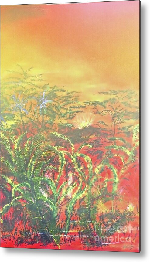 Aina Metal Print featuring the painting Vog Day At Fissure Eight by Michael Silbaugh