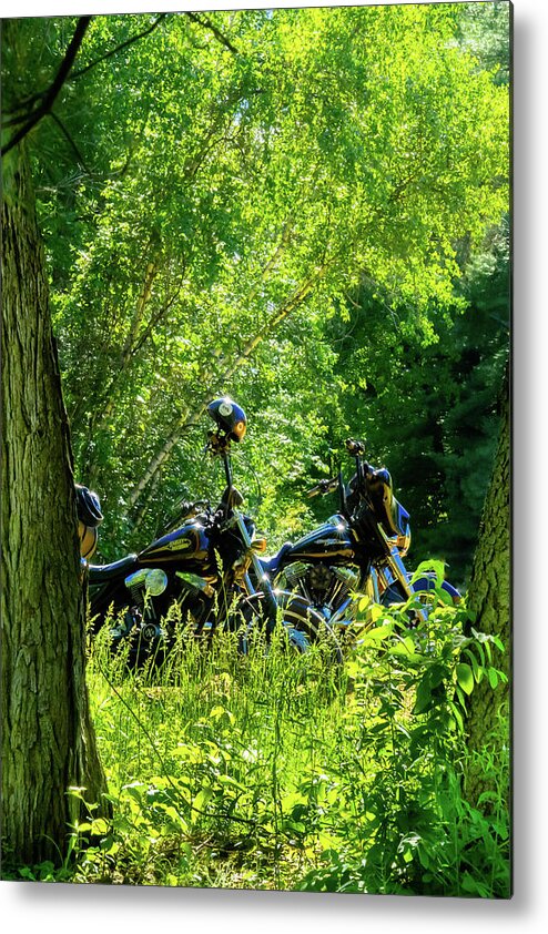 Motorcycles Metal Print featuring the photograph Waiting By The River by DiGiovanni Photography
