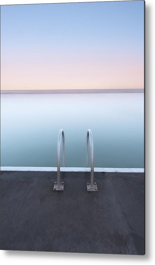 Seascape Metal Print featuring the photograph Waiting by Jingshu Zhu