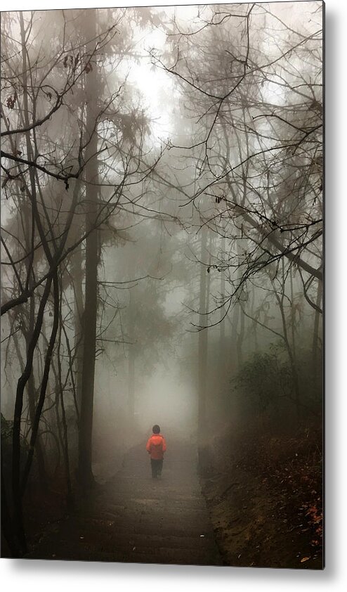 Zhangjiajie Metal Print featuring the photograph Walking Alone by Eric Zhang