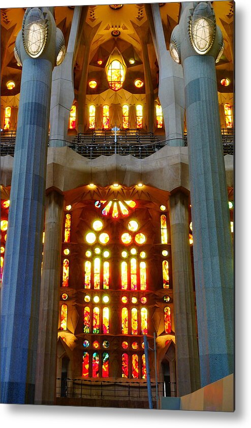 Sagrada Metal Print featuring the photograph Warm colors in Sagrada Familia by Patricia Caron