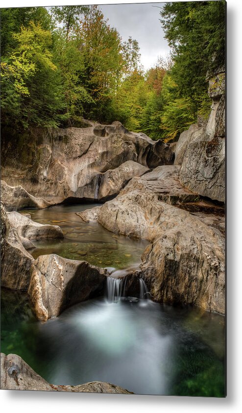 Waterfall Metal Print featuring the photograph Warren Falls - Vermont by Chad Dikun