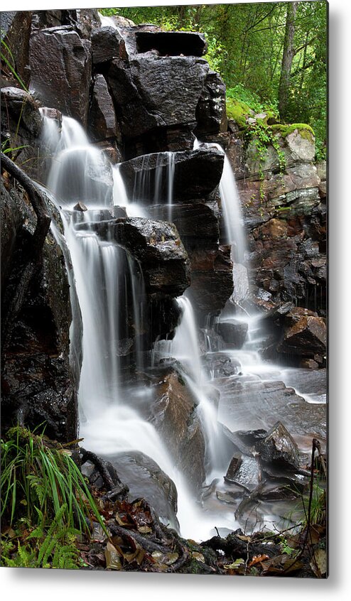 Scenics Metal Print featuring the photograph Waterfall In The Woodlands by Martin Wahlborg