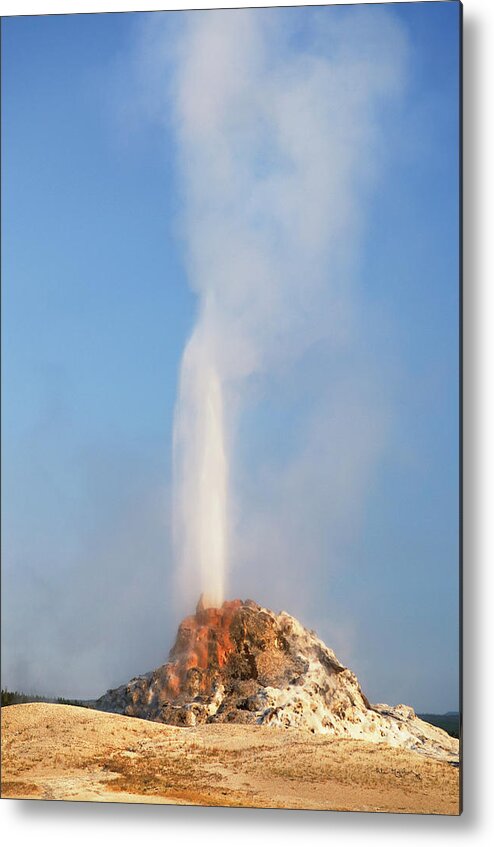 Blue Metal Print featuring the photograph White Dome Geyser by Alan Majchrowicz