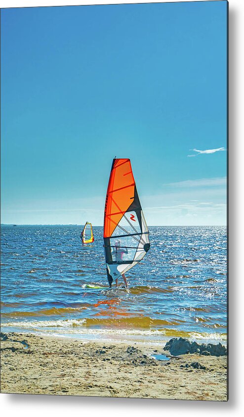 Estock Metal Print featuring the digital art Wind Sailing, Outer Banks, Nc by Laura Zeid