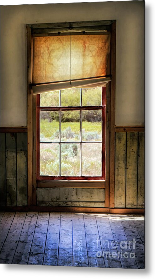 Building Metal Print featuring the photograph Window with Crooked Shade by Jill Battaglia