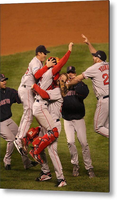 Celebration Metal Print featuring the photograph World Series Boston Red Sox V Colorado by Ron Vesely