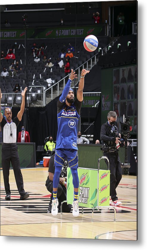 Mike Conley Metal Print featuring the photograph 2021 NBA All-Star - MTN DEW 3-Point Contest by Nathaniel S. Butler
