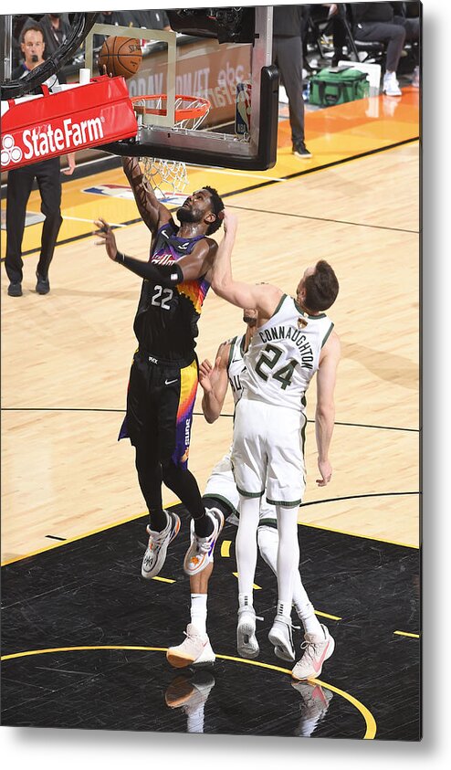 Playoffs Metal Print featuring the photograph 2021 NBA Finals - Milwaukee Bucks v Phoenix Suns by Andrew D. Bernstein