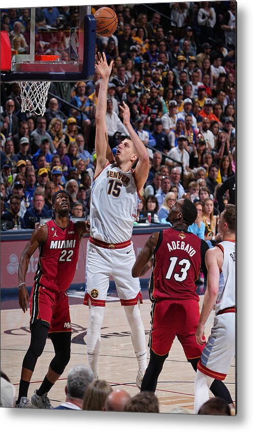 Playoffs Metal Print featuring the photograph 2023 NBA Finals - Miami Heat v Denver Nuggets #1 by Garrett Ellwood