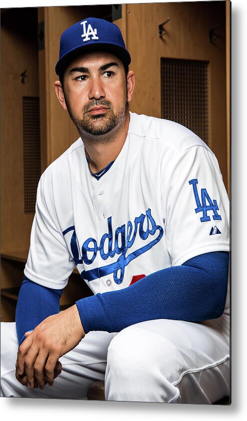 Media Day Metal Print featuring the photograph Adrian Gonzalez by Rob Tringali