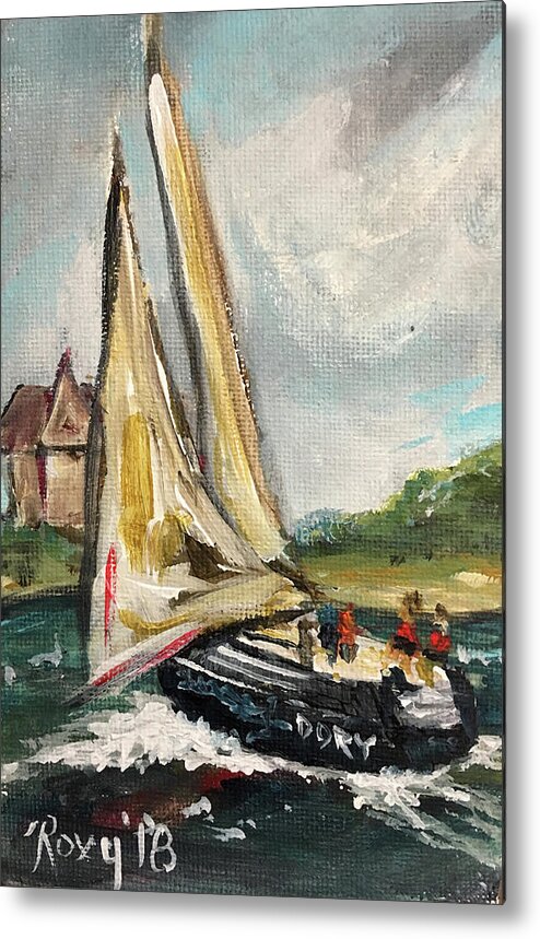 Cape Cod Metal Print featuring the painting Cape Sailing by Roxy Rich