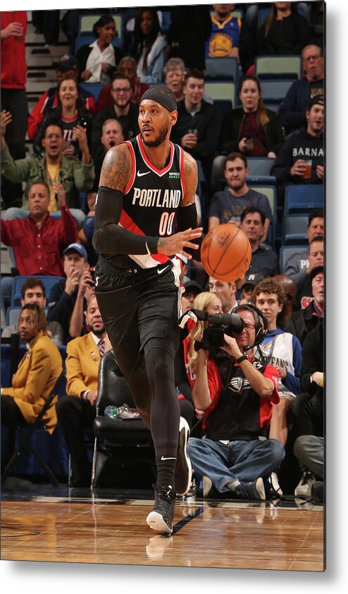 Smoothie King Center Metal Print featuring the photograph Carmelo Anthony by Layne Murdoch Jr.