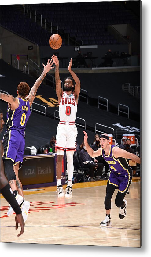 Coby White Metal Print featuring the photograph Chicago Bulls v LA Lakers #1 by Adam Pantozzi
