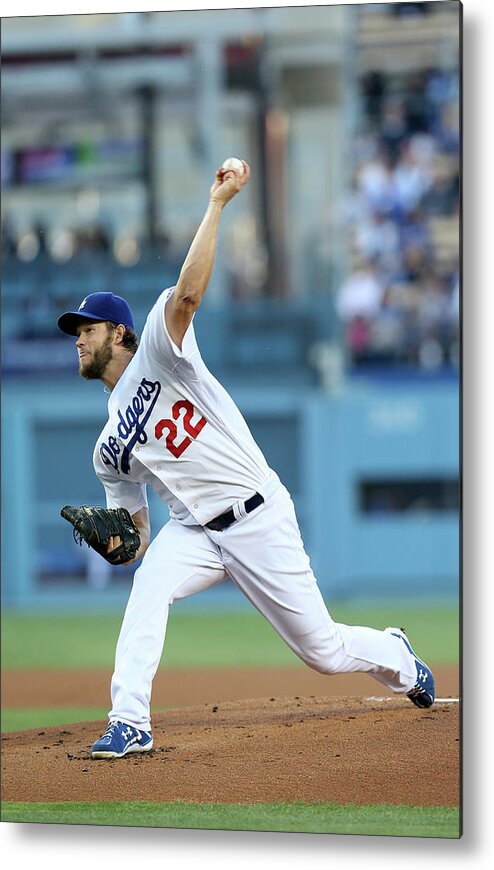 People Metal Print featuring the photograph Clayton Kershaw #1 by Stephen Dunn