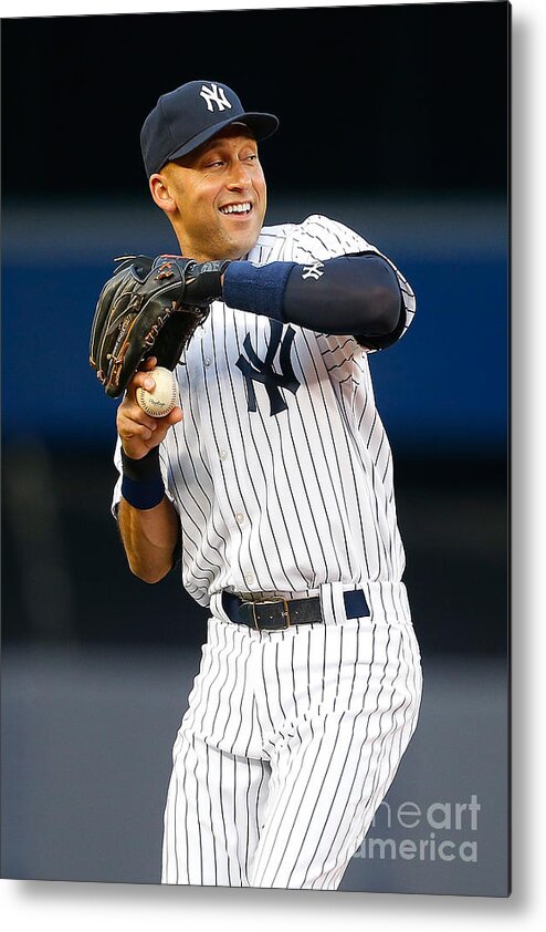 People Metal Print featuring the photograph Derek Jeter #1 by Mike Stobe