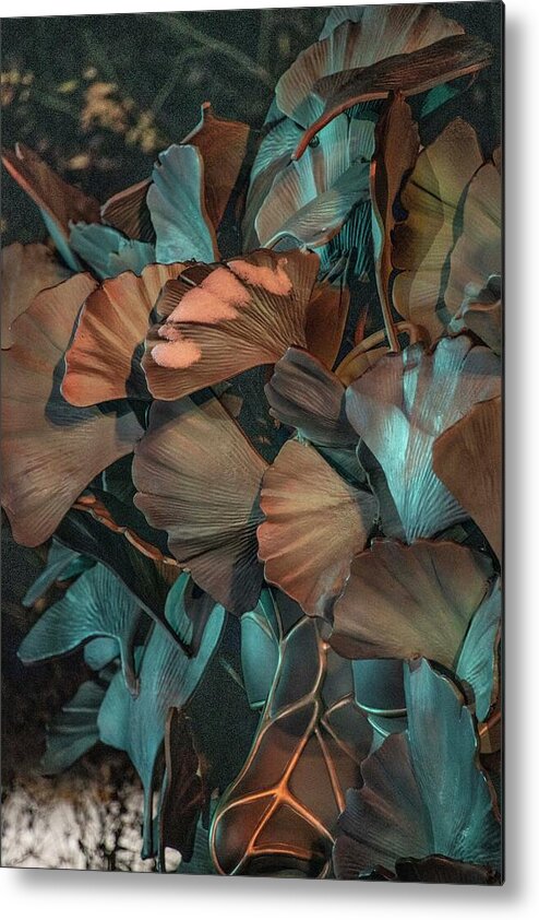 Ginkgo Metal Print featuring the photograph Falling Leaves #1 by David Bearden