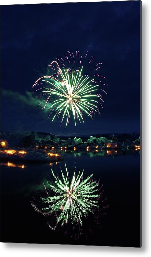 Fireworks Metal Print featuring the photograph Fire and ice #6 by Christopher Mathews