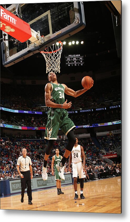 Smoothie King Center Metal Print featuring the photograph Giannis Antetokounmpo by Layne Murdoch