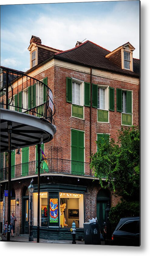 Louisiana Metal Print featuring the photograph Royal Green Shutters by Chrystal Mimbs