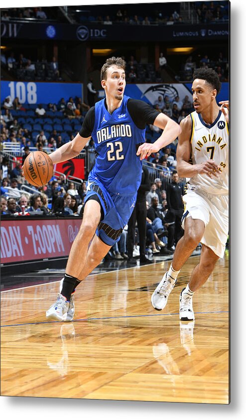 Nba Pro Basketball Metal Print featuring the photograph Indiana Pacers v Orlando Magic by Gary Bassing