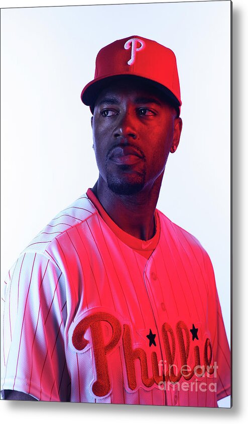 Media Day Metal Print featuring the photograph Jimmy Rollins by Nick Laham