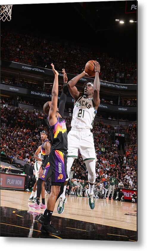 Playoffs Metal Print featuring the photograph Jrue Holiday by Nathaniel S. Butler
