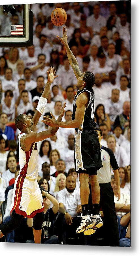 Playoffs Metal Print featuring the photograph Kawhi Leonard and Chris Bosh by Andy Lyons