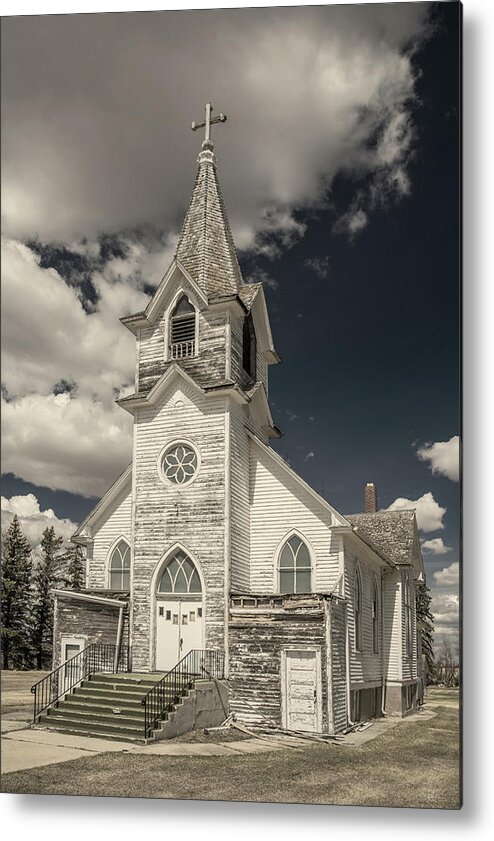 Klara Metal Print featuring the photograph Klara Swedish Lutheran Church - Abandoned North Dakota prairie church #1 by Peter Herman