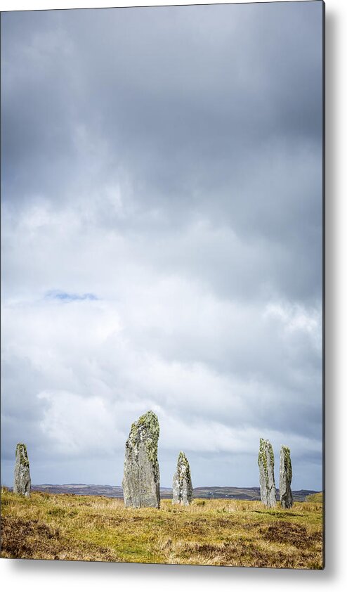 Prehistoric Era Metal Print featuring the photograph Lichen on the Callanish IV Standing Stones, Isle of Lewis #1 by Theasis