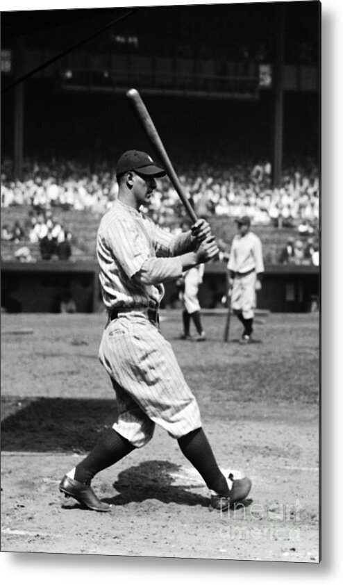 American League Baseball Metal Print featuring the photograph Lou Gehrig by Kidwiler Collection
