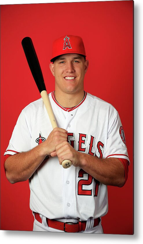 Mike Trout Metal Print featuring the photograph Mike Trout by Jamie Squire