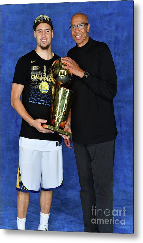 Playoffs Metal Print featuring the photograph Mychal Thompson and Klay Thompson by Jesse D. Garrabrant