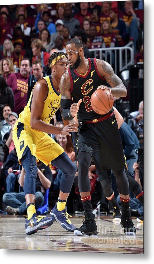 Lebron James Metal Print featuring the photograph Myles Turner and Lebron James #1 by David Liam Kyle