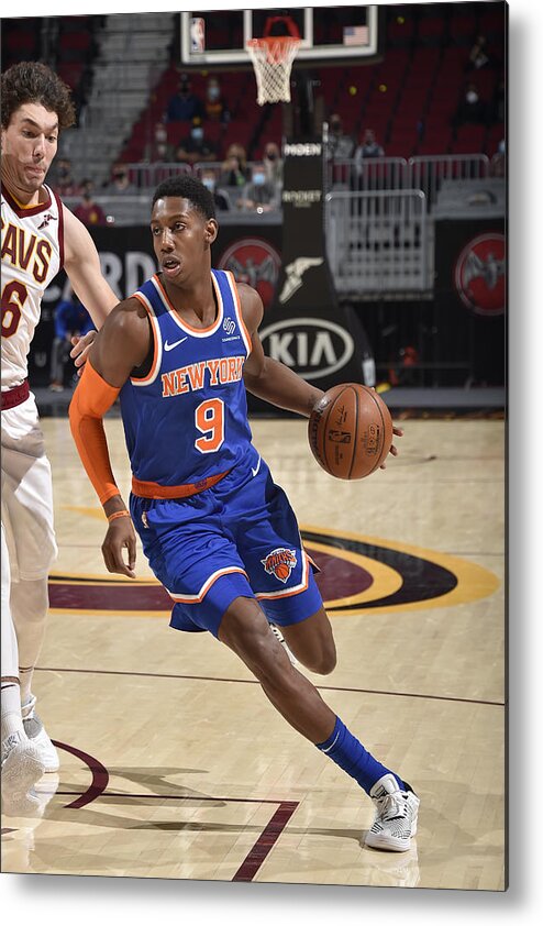 Nba Pro Basketball Metal Print featuring the photograph New York Knicks v Cleveland Cavaliers by David Liam Kyle