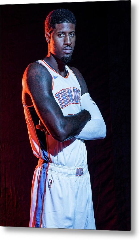 Media Day Metal Print featuring the photograph Paul George by Michael J. Lebrecht Ii