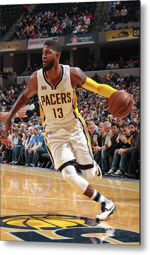 Nba Pro Basketball Metal Print featuring the photograph Paul George #1 by Ron Hoskins