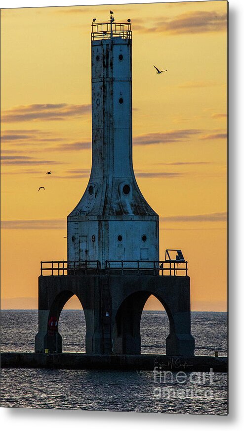 Port Washington Metal Print featuring the photograph Port Washington lighthouse by Eric Curtin