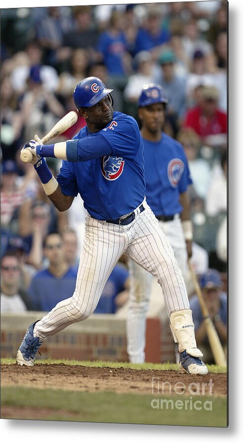 Motion Metal Print featuring the photograph Sammy Sosa #1 by Ron Vesely