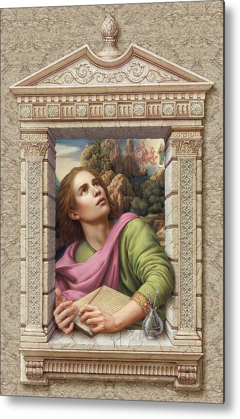 Christian Art Metal Print featuring the painting St. John of Patmos by Kurt Wenner
