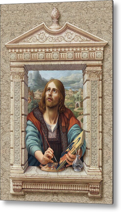 Christian Art Metal Print featuring the painting St. Luke by Kurt Wenner