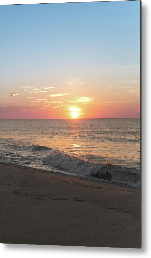 Beach Metal Print featuring the photograph Sunrise Reflections Over the Ocean #1 by Matthew DeGrushe
