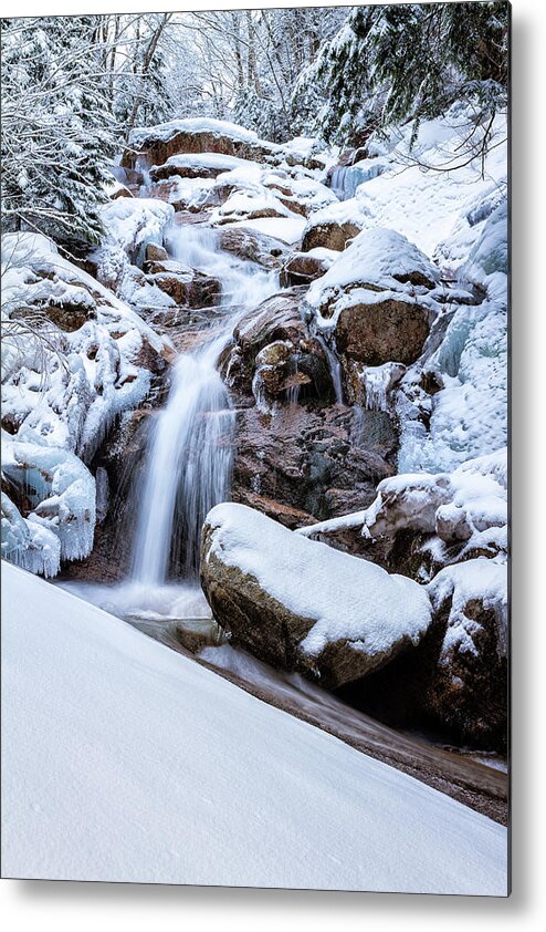 Swiftwater Falls Metal Print featuring the photograph Swiftwater Falls, Winter #1 by Jeff Sinon