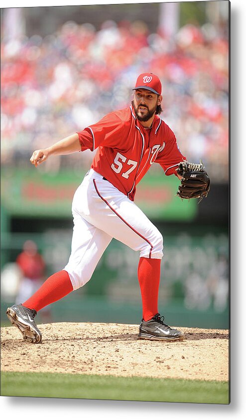 Baseball Pitcher Metal Print featuring the photograph Tanner Roark #1 by Mitchell Layton