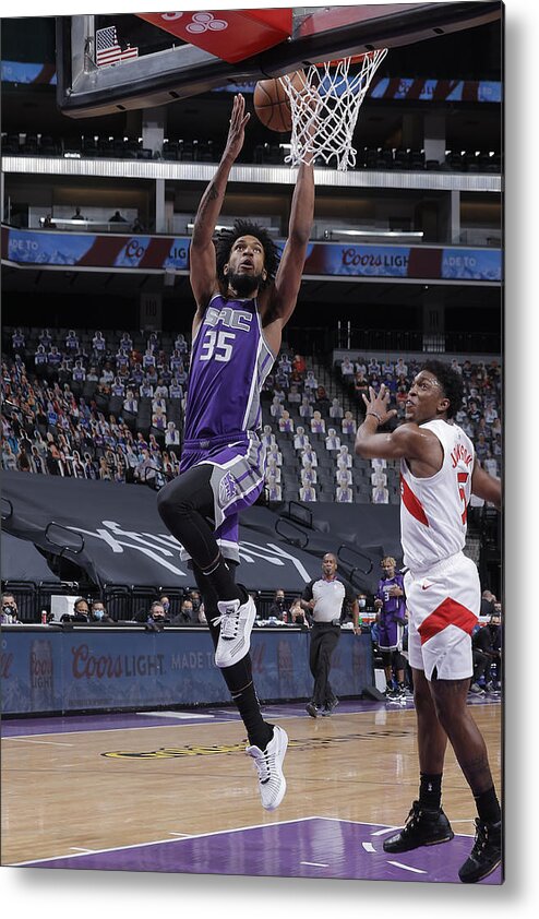 Nba Pro Basketball Metal Print featuring the photograph Toronto Raptors v Sacramento Kings by Rocky Widner