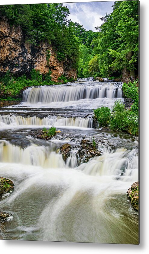 Willow River Metal Print featuring the photograph Willow River Falls #1 by Flowstate Photography