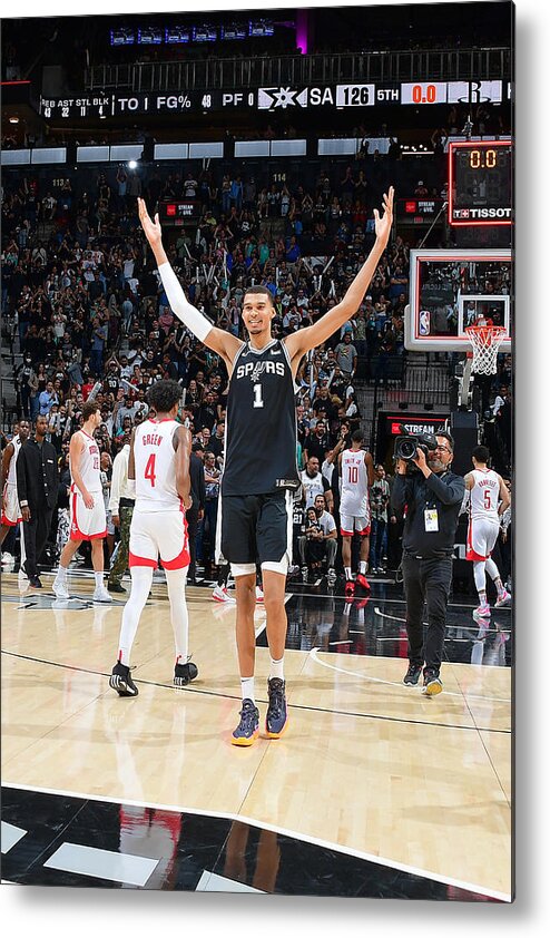 Basketball Metal Print featuring the photograph Houston Rockets v San Antonio Spurs #10 by Michael Gonzales