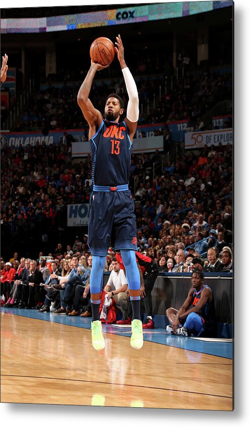 Nba Pro Basketball Metal Print featuring the photograph Paul George by Layne Murdoch