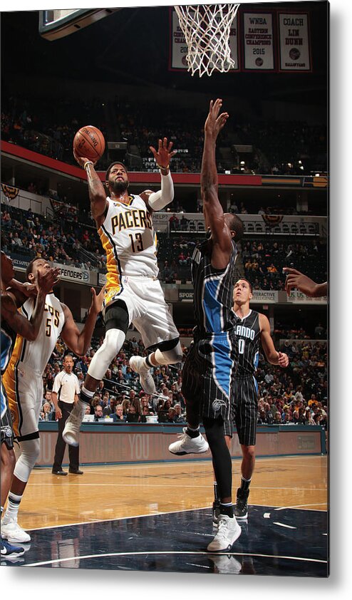 Nba Pro Basketball Metal Print featuring the photograph Paul George by Ron Hoskins