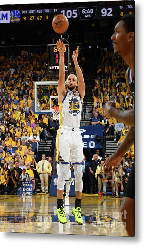 Stephen Curry Metal Print featuring the photograph Stephen Curry by Andrew D. Bernstein